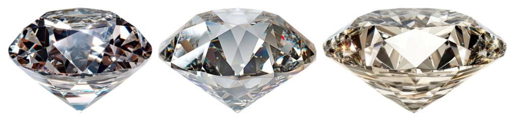 Wall Mural - PNG Sparkling gemstones showcasing brilliance, element set on transparent background