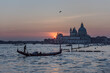 Gondola at sunset, Venice