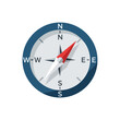© Ali - Compass with cardinal directions north south east west and red white needle.