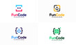 © Lucky Luck - Set of Fun Code logo designs concept vector, Coding Programmer logo template