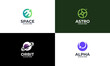 © Lucky Luck - Set of Planet logo design template concept, Space Astronomy logo designs template vector