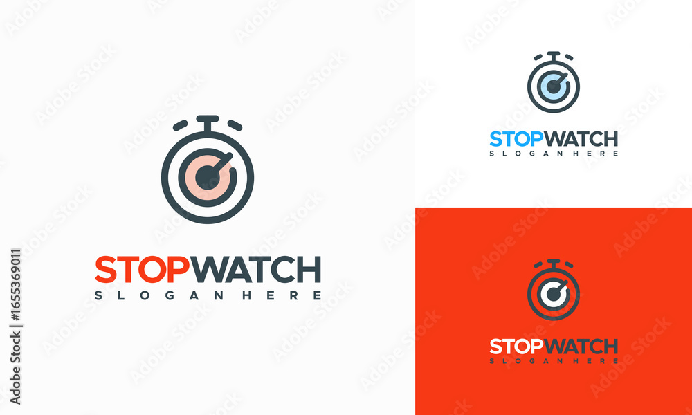 Simple Modern Stopwatch logo designs template vector Stock Vector ...