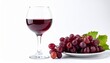 © art - Elegant glass of red wine with ripe grapes offers a taste of luxury and relaxation for wine lovers