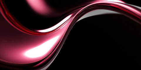 Canvas Print - abstract dark background with wave of liquid glass of red color. wavy illustration with smooth textu