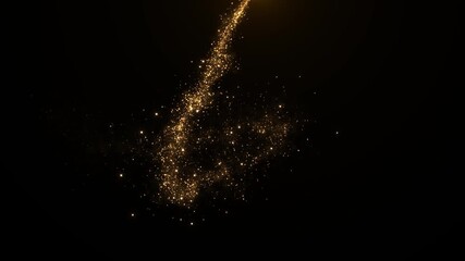 Wall Mural - 4k luxury sparkling glitter dust trail golden particles effect shimmer light tail shine magic sparks