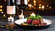 © SUMMIT - Steak Dinner with Red Wine and Candlelight