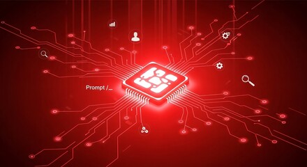 Vibrant AI chip powering digital innovation and data analysis
