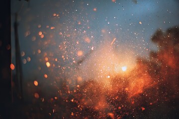 Wall Mural - Abstract fiery explosion, particles, blurred