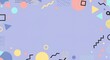 © AUFAAZRILAL - Vibrant geometric abstract background with retro 80s and 90s memphis style elements, featuring a playful border of colorful shapes for design.