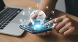 © Image Alchemy - Global finance and currency exchange on mobile phone concept for international business use