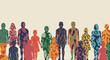 © Fathan - Diverse community silhouettes with unique patterns expressing individuality and unity