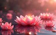 © li - 3D rendering Loy Krathong floating flower background. Loy krathong festival. High quality