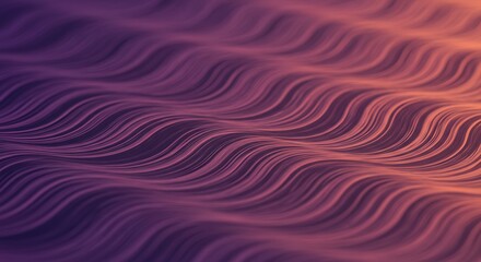 Wall Mural - an abstract, three-dimensional digital art pattern with flowing waves and a vibrant pink-to-purple g