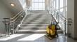 © Design - Professional Cleaning Equipment in a Bright Stairwell with Natural Light.
