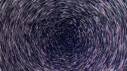 Wall Mural - milky way stars trails around north polar star.