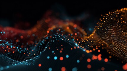 Futuristic abstract vector background with digital network connections, glowing data communication lines, modern high tech cyberspace grid, blockchain and artificial intelligence technology concept de