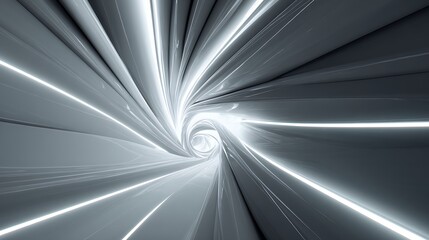 Canvas Print - futuristic tunnel with bright light at the end, creating a sense of movement and speed, ideal for te