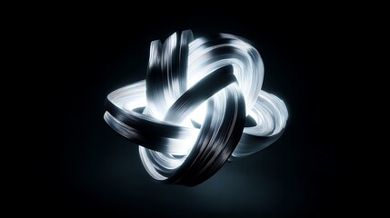 Canvas Print - abstract knot shape with glowing light, creating a modern and futuristic design element for digital 