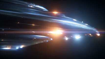 Canvas Print - dynamic abstract background with blurred lights and motion, conveying a sense of speed, futuristic t