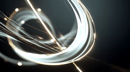 Canvas Print - abstract curve with light and shadow in dark background, a modern and futuristic design with shiny m