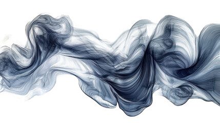 Wall Mural - Swirling abstract ribbon of smoke, ethereal, delicate, flowing into darkness