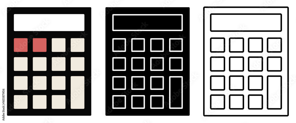 1Collection of Calculator to Count Money Transaction for Finance