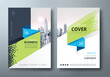 © negoworks - Green and blue Annual report brochure flyer design template vector, Leaflet, presentation book cover templates, layout in A4 size