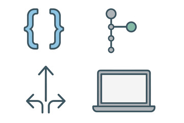 creative vector illustration of technology elements in a modern style