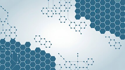 Abstract Hexagon Molecular Structure: A visually striking illustration showcasing the intricate architecture of molecular structures.