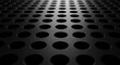 © Odye Design Art - Dark metallic surface with regularly spaced circular perforations, perspective view.