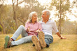 © Royaltyfreecliick - Retired Couple Enjoying Time In A Park During Sunset
