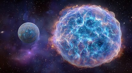 Wall Mural - Colorful Abstract Space Digital Art Illustration