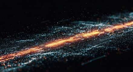 igital technology development futuristic concept with glowing cyber innovation, software progress visualization, AI system integration, and big data grid