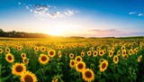 A field of sunflowers at sunset background backgrounds movement elements composition frame design figure illustration motion creative layers depth gesture cartoonish style colorful