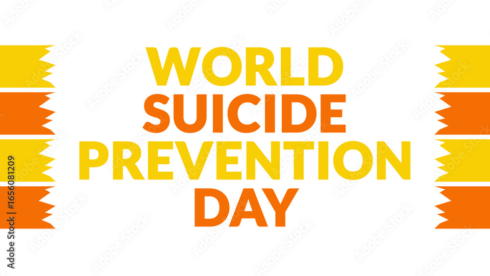 World Suicide Prevention Day text with side lines on a White background ...