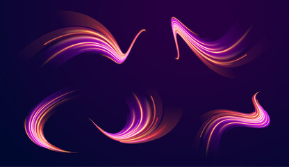 Digital network streams energy electric motion streak blur abstract line futuristic neon trail glow pink blue background pattern design modern technology