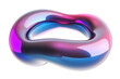 © mahatabuddin - Abstract iridescent fluid torus shape isolated on transparent background. Glossy infinity shape featuring in blue pink and purple isolated on white background, 3d rendering.