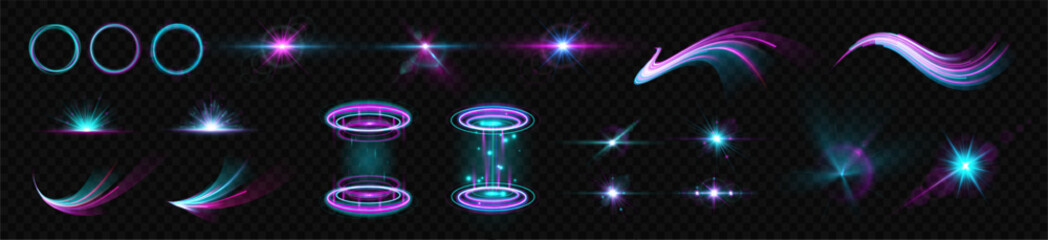 Wall Mural - blue wave effect neon line light motion speed abstract futuristic background bright design vector il