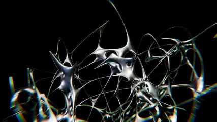 Design of Polished chrometype futuristic y2k looping design element Background
