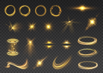 Wall Mural - beam ray glow sparkle light effect yellow flare line background star sun spark neon glare vector gli
