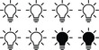 © MDMAHBUBUR - Line Art Light Bulbs Icons Set, Idea Symbol Isolated on Transparent Background