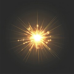 Wall Mural - yellow light rays illustration sparkle bright.