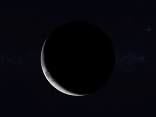 Wall Mural - new moon  , black moon 3d rendering illustration