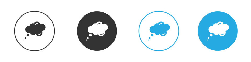 Thought Bubble Icons in Variations with Solid Backgrounds