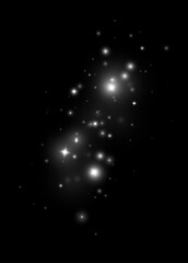 Wall Mural - sparkling glow effect. bright christmas glow, radiant shine, transparent bokeh dust, fantasy magic o