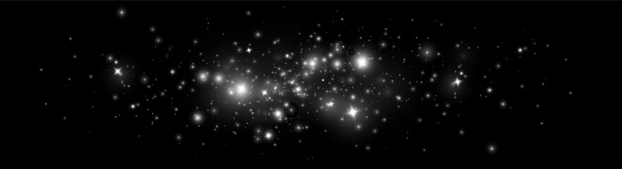 Wall Mural - sparkling glow effect. bright christmas glow, radiant shine, transparent bokeh dust, fantasy magic o