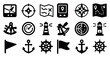© Coosh448 - Navigation and exploration icons set – solid, filled, travel and discovery symbols