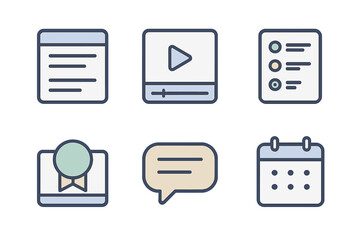 modern flat icons for digital interface elements