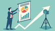 © Birda Photo Studio  - Businessman Presenting Financial Growth Chart on RollUp Banner.