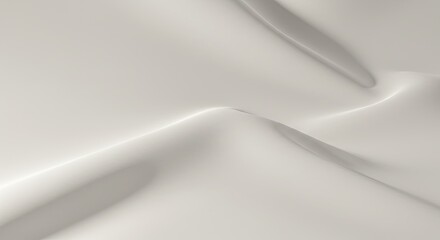 Wall Mural - Abstract Creamy White Surface with Smooth Curves and Subtle Light Play